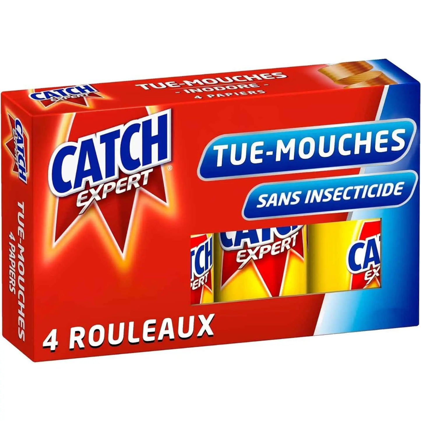 Catch Expert Tue Mouches 4 Rouleaux - Efficace, Sans Odeur - Cpourtoi.Net