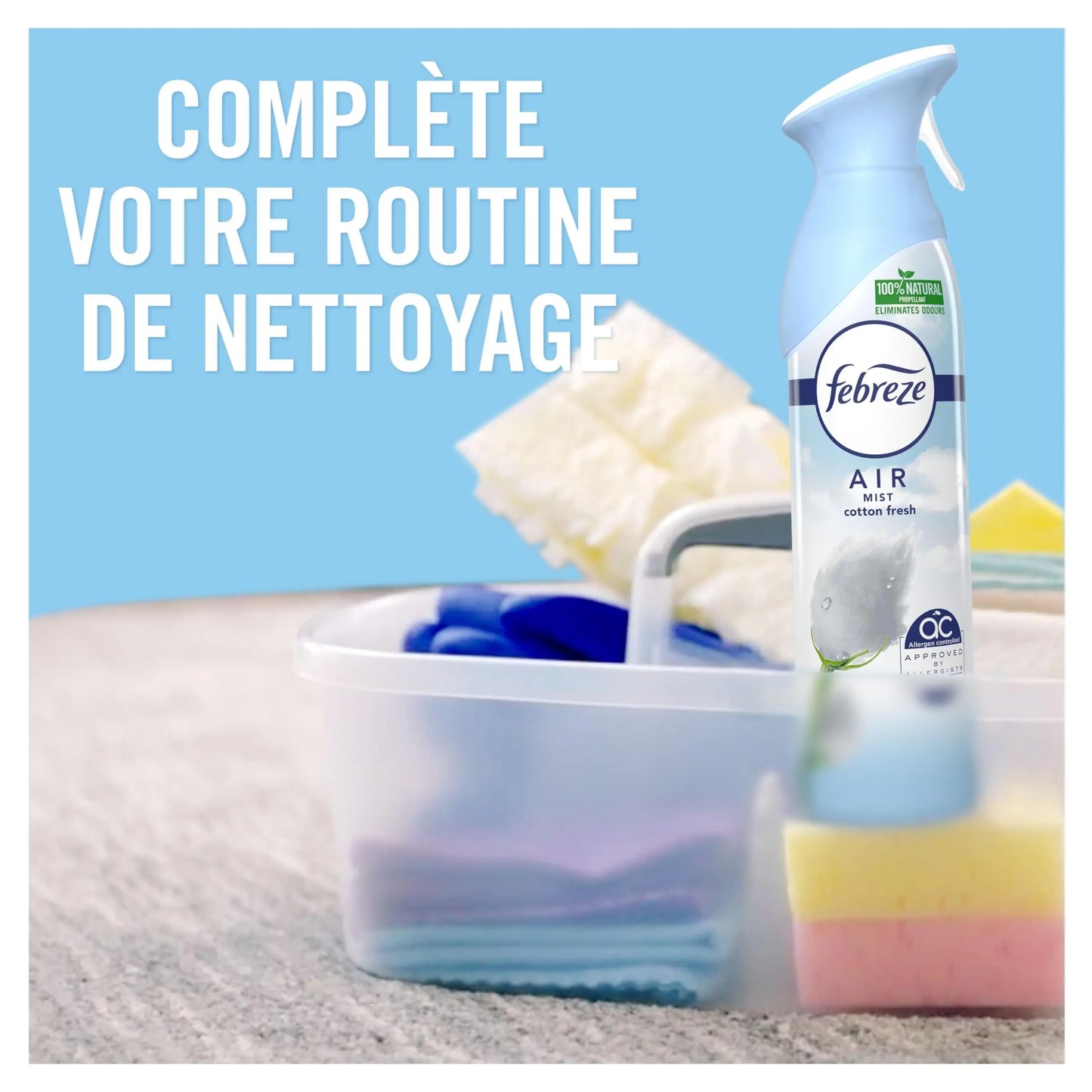 Febreze brume d'air Pureté De Coton 185 ML 2 En 1 Combat Les Odeurs Et Rafraîchit - Cpourtoi.Net