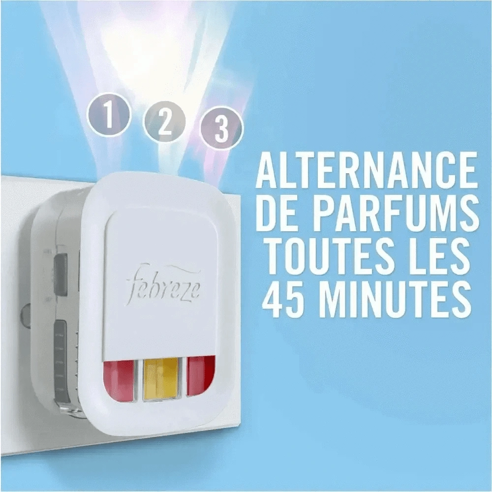 Febreze Diffuseur Jasmin Blanc - Fraîcheur Durable et Confort - Cpourtoi.Net