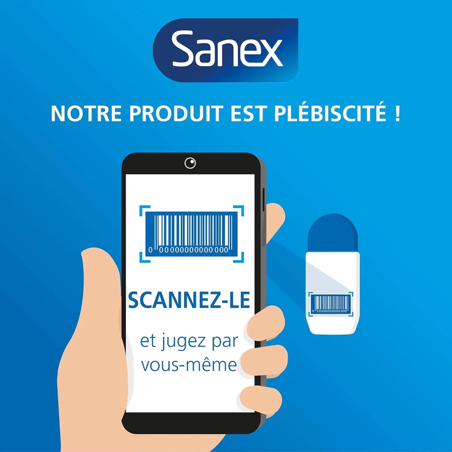 SANEX - Déodorant à Bille Natur Protect Extra Efficacité - Déodorant pour Homme et Femme à la Pierre d'Alun - Efficacité 48 h - Sans Alcool, Sans Colorants - 50 ml Cpourtoi.Net