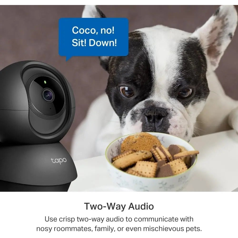 Tapo 2K(3MP) Caméra Surveillance WiFi intérieure 360° C211, Vision Nocturne, Notifications en Temps réel, Détection de Personne, Suivi de Mouvement, Télécommande, Compatible avec Alexa, Noir Cpourtoi.Net