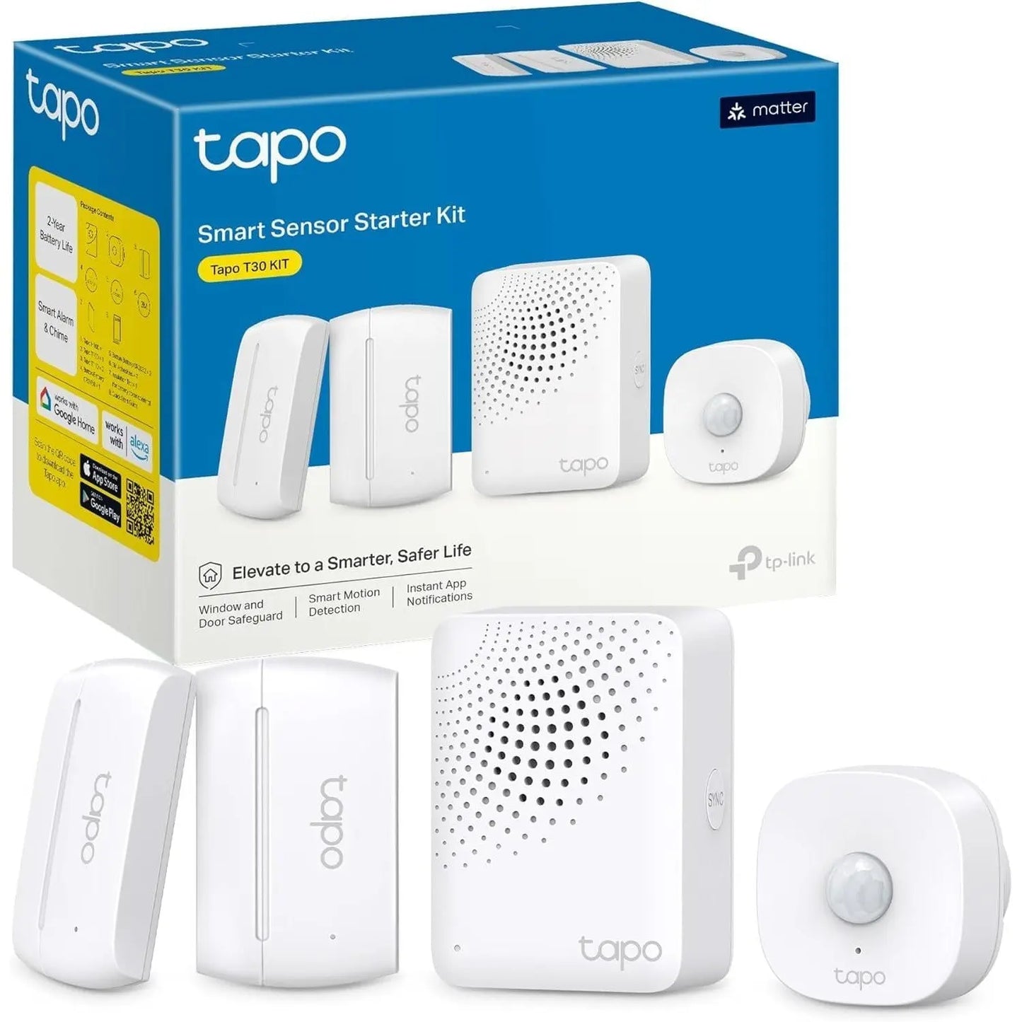 Tapo Kit Détecteur T30 Fenêtres et Portes - Sécurité et Confort - Cpourtoi.Net