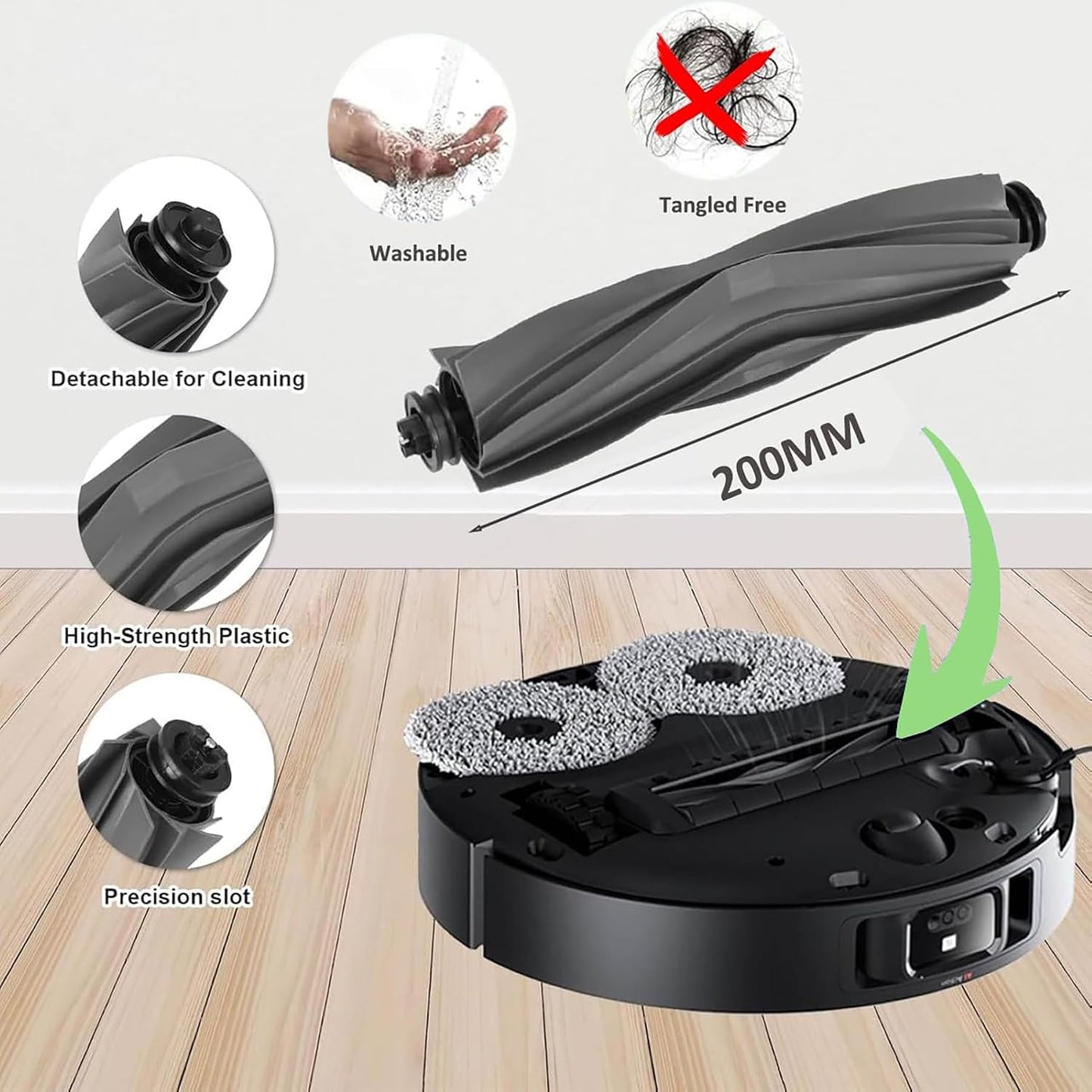 HIYOUNG Accessoires pour Dreame L10s Ultra,L10 Prime,L10s Pro Gen 2/Gen 3,L10s Plus,Xiaomi X20+,1 brosses principales,1 Couvercle de Brosse Principale, 6 brosses latérales, 4 filtres, 6 serpillères