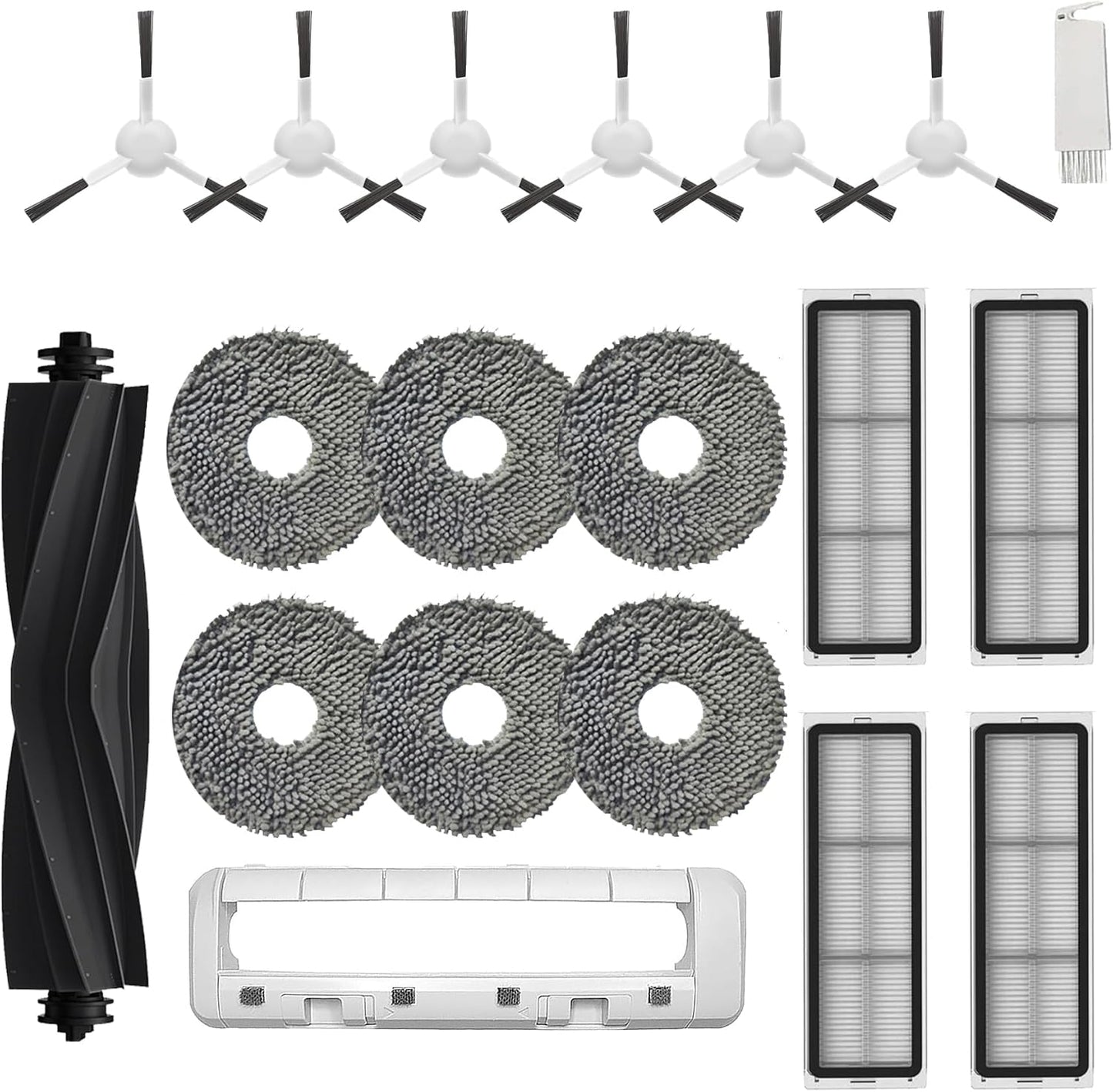HIYOUNG Accessoires pour Dreame L10s Ultra,L10 Prime,L10s Pro Gen 2/Gen 3,L10s Plus,Xiaomi X20+,1 brosses principales,1 Couvercle de Brosse Principale, 6 brosses latérales, 4 filtres, 6 serpillères