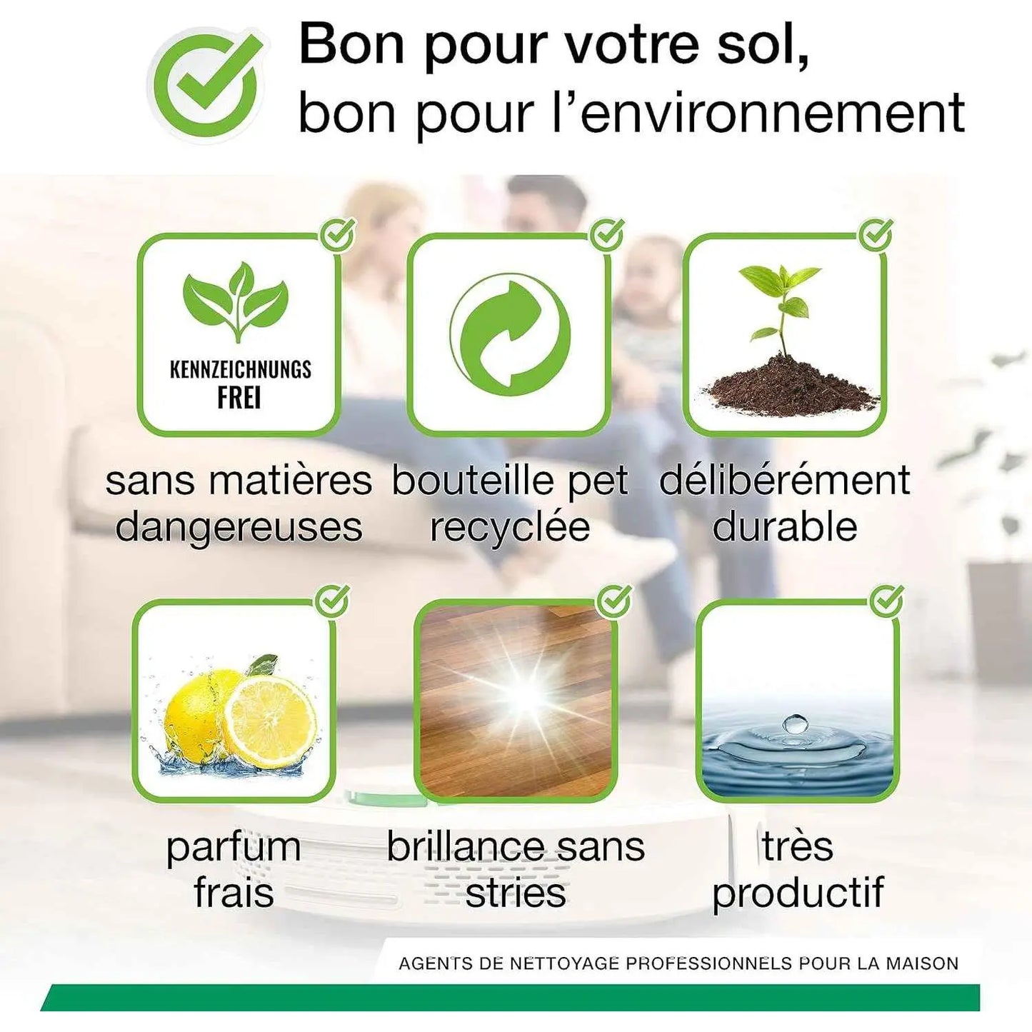 BiOHY Nettoyant de sol pour robot aspirateur laveur 1L | concentré pour tous les robots d'essuyage et d'aspiration à fonction humide | durable & écologique (Wischroboter) - Cpourtoi.Net