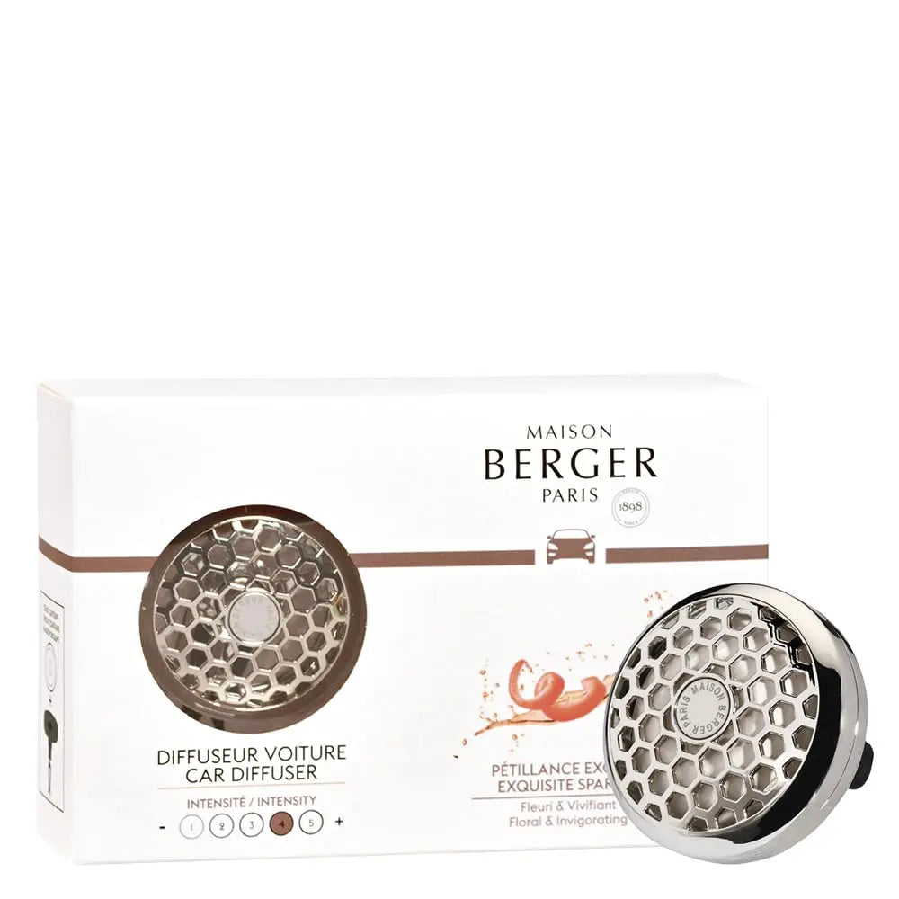 Maison Berger Diffuseur Voiture Pétillance Exquise – Clip Métal 4,5 cm avec Recharge Incluse, Fabrication Française MAISON BERGER