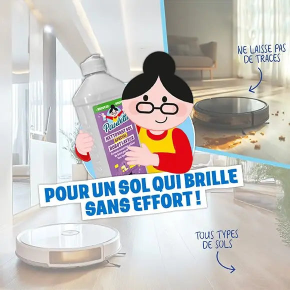 Paulette - Nettoyant Sol Spécial Robot Laveur - Parfums Lavande - Certifié Ecocert - Fabriqué en France - 500 mL PAULETTE