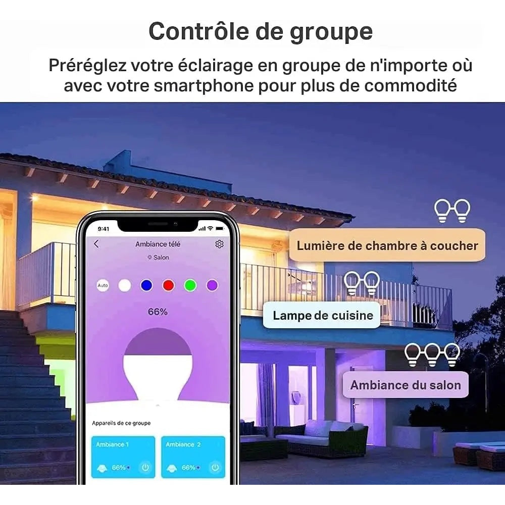 Tapo Ampoule Connectée WiFi, Ampoule LED E27 Multicolore 2500K-6500K, Dimmable 8.7 W 806Lm, Compatible avec Alexa et Google Home, Commande Vocale, Economie d'énergie, L530E(4-pack) Cpourtoi.Net