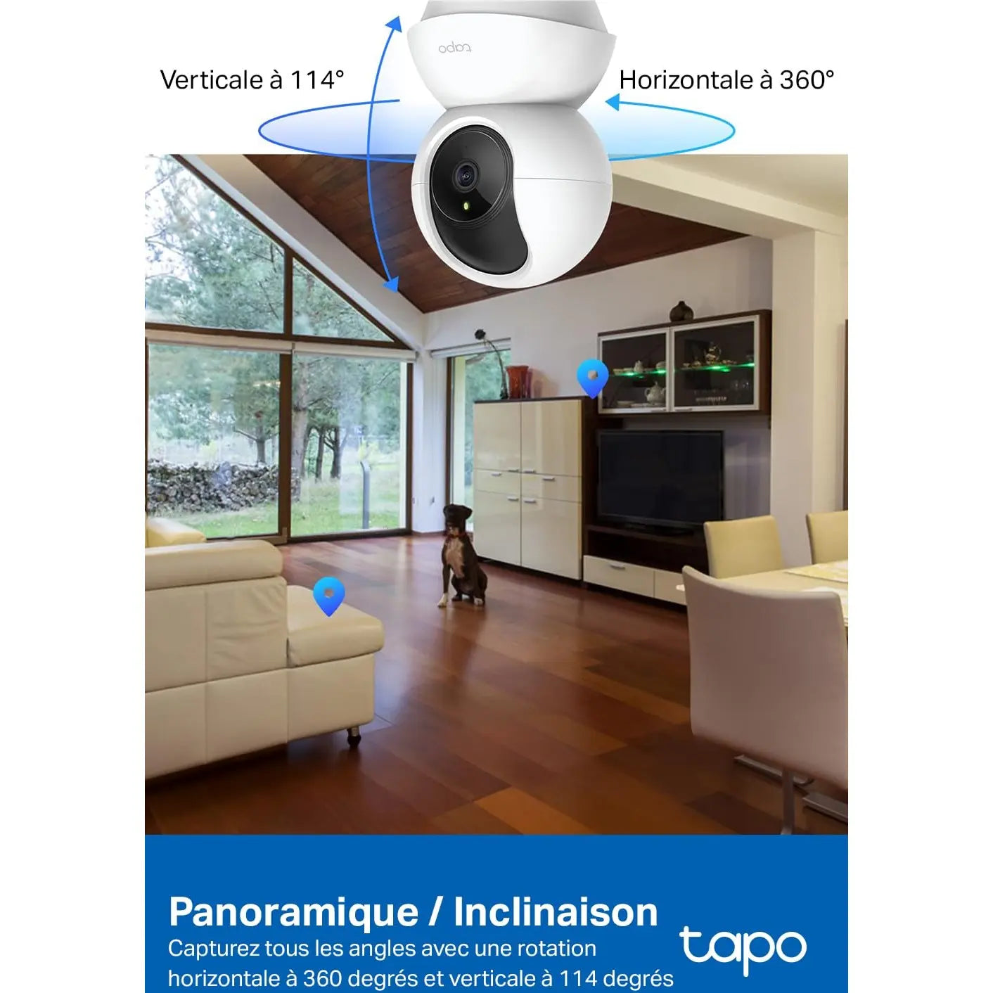 Tapo C200 Caméra 360 - Détection Personnes et Vision Nocturne - Cpourtoi.Net
