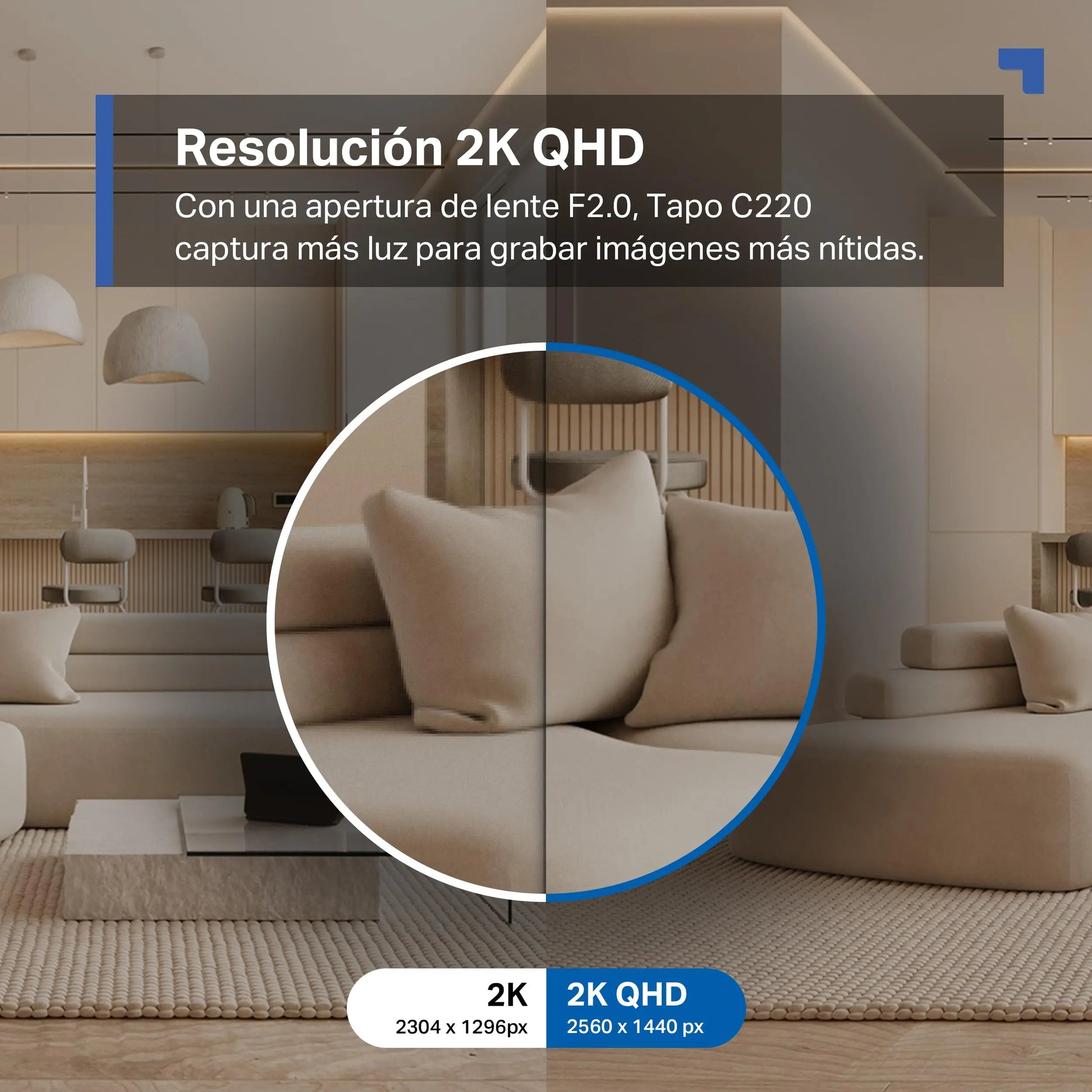 Tapo C220 2.5K Caméra de Surveillance WiFi intérieure 360° avec Détection Humaine AI - Cpourtoi.Net