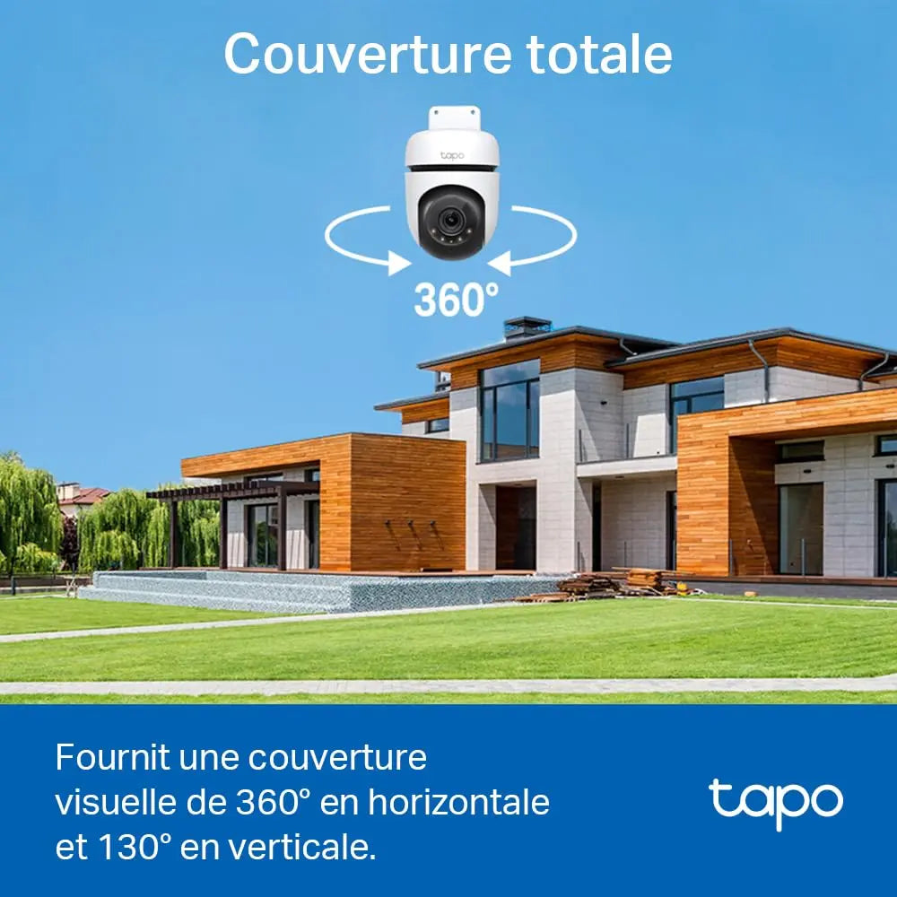 Tapo C510W 2K 360° Outdoor WiFi Surveillance Camera, Color Night Vision, Person Detection and Motion Tracking, IP65 Waterproof, Audible Alarm Customizable Cpourtoi.Net