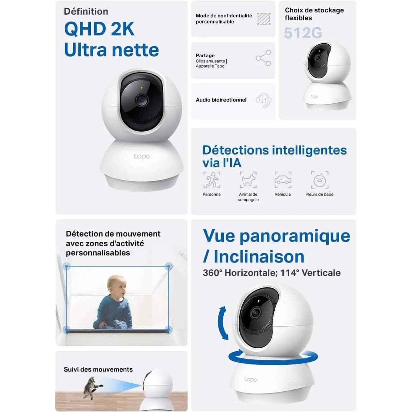 Tapo Pack Duo C210 - Vision Nocturne et Détection de Mouvement - Cpourtoi.Net