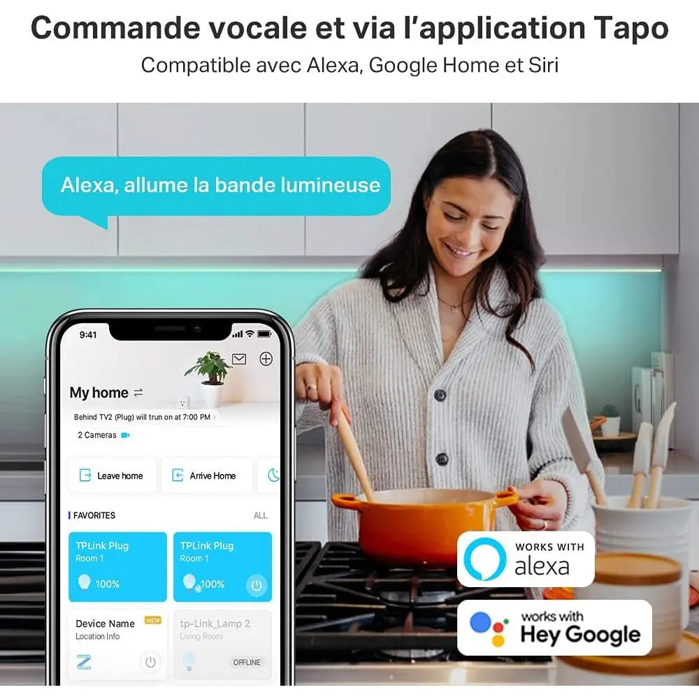 Tapo L9005 Ruban LED RGB - Ambiance rapide, Contrôle vocal - Cpourtoi.Net