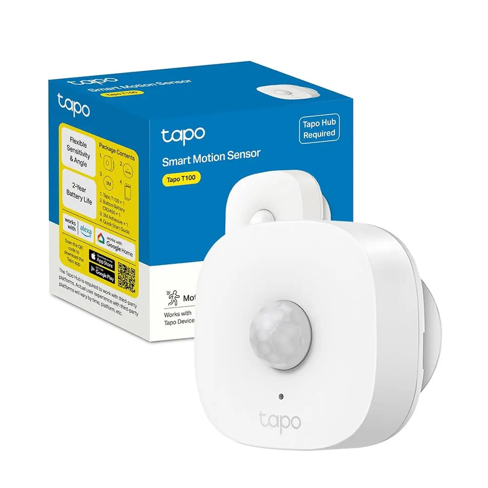 Tapo T100 Détecteur de Mouvement Intelligent, Détection à Large Portée, Allumage Automatique des Lumières, Compatible Alexa et Google Home, Batterie Longue Durée, Programmable, Hub requis - Cpourtoi.Net