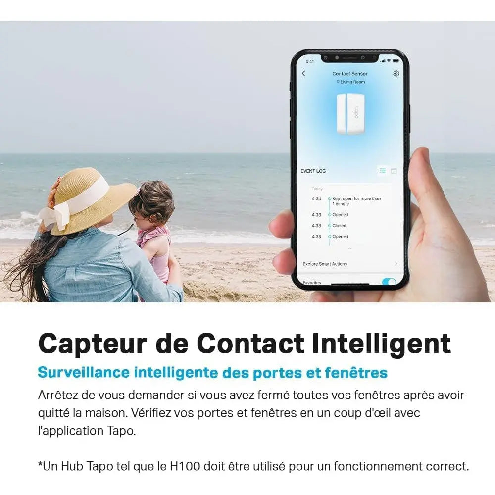 Tapo T100 Détecteur de Mouvement Intelligent, Détection à Large Portée, Allumage Automatique des Lumières, Compatible Alexa et Google Home, Batterie Longue Durée, Programmable, Hub requis - Cpourtoi.Net
