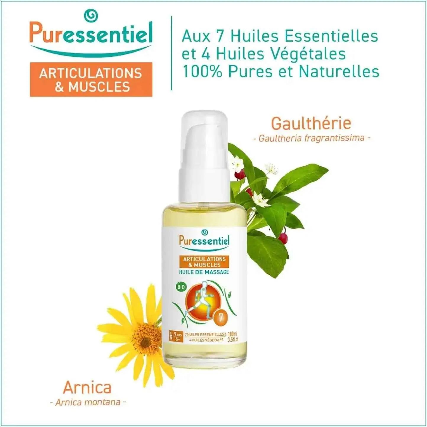 Puressentiel - Articulations Et Muscles - Huile De Massage Bio - Préparation Et Récupération Sportive - 200 Ml - Cpourtoi.Net